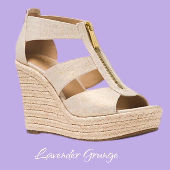 MICHAEL Michael Kors Damita Linen Wedge - US Women's 7 - Picture 1 of 9